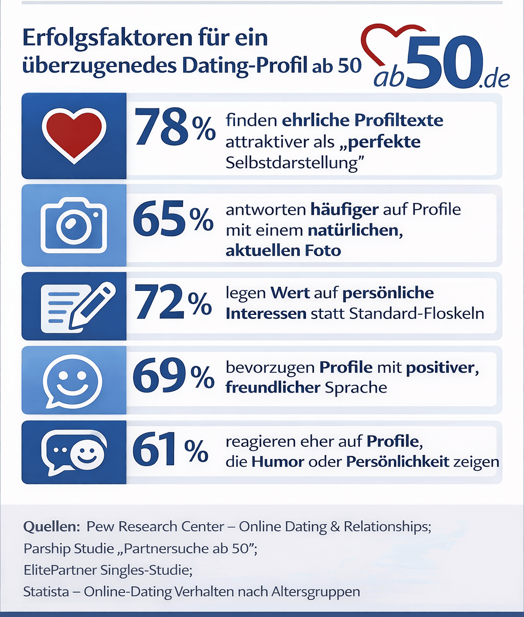 Das perfekte Dating-Profil ab 50 ehrlich und anziehend gestalten